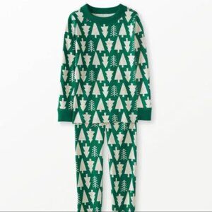 Hanna Andersson HannaJams Long John Pajama Set (Winter Green Trees) Size 90 3T